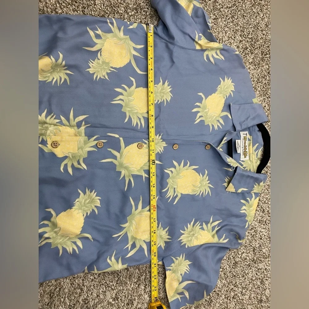 Vintage Silk Hawaiian‎ Honolulu Button Down Short Sleeve Summer Shirt Men Medium